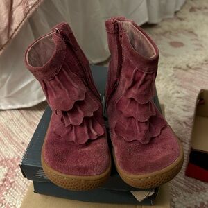 Livie & Luca purple suede zippered moccasin boots toddler size 10